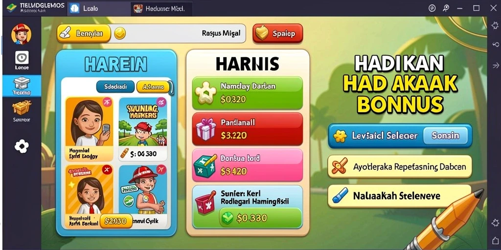 Karakter-karakter unik yang bisa dipilih.